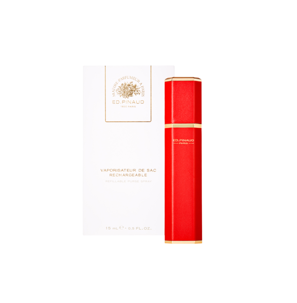 奢華光滑真皮便攜式香水噴霧器- 橙紅色 甜蜜蜜- 古龍水 Luxury Leather Purse Spray - smooth pattern red jaipur - PASSION FLEURIE