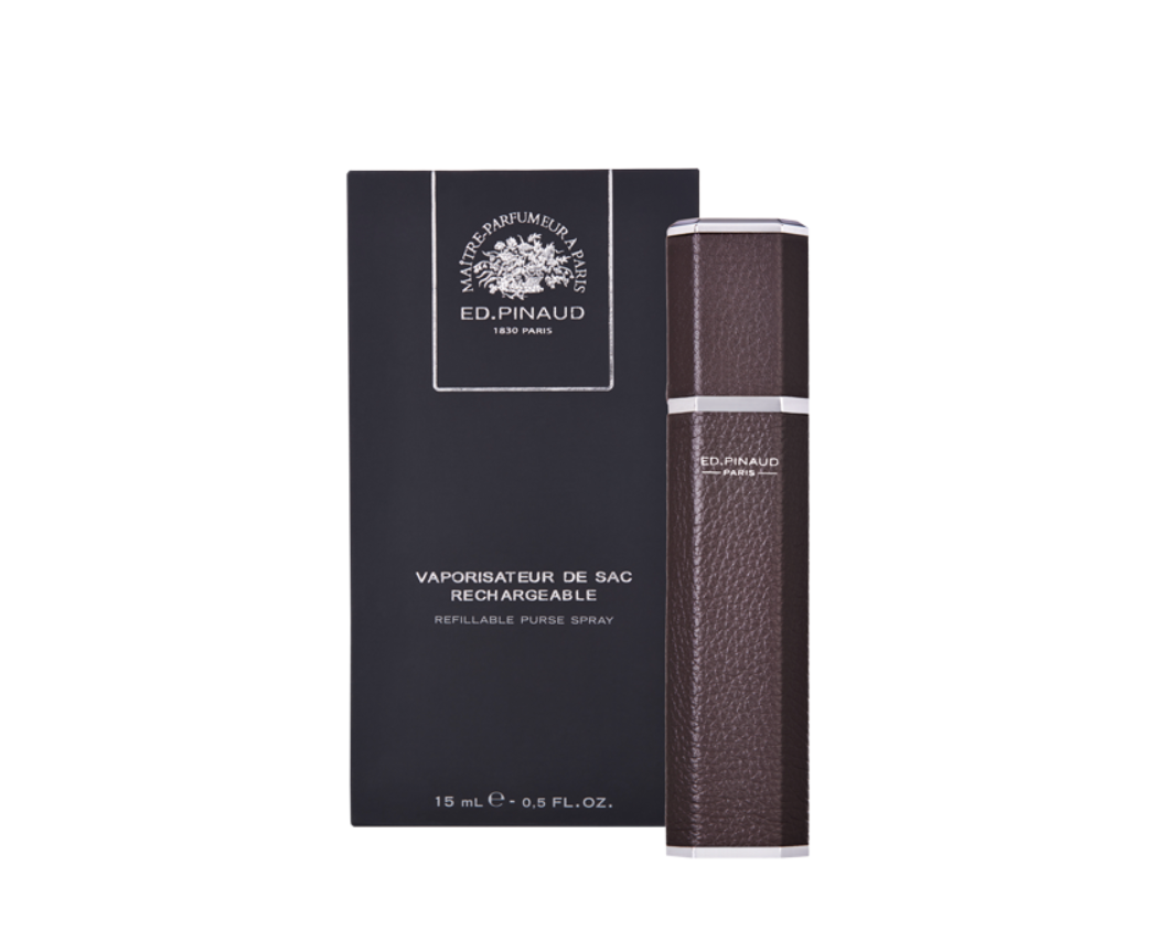 奢華紋理真皮便攜式香水噴霧器 – 棕色 和諧的海洋 - 古龍水 Luxury Leather Purse Spray - textured pattern brown color - COLOGNE ROYALE